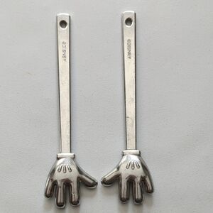 Disney Silver Hand-Shaped Stir/Salad Sticks Or Tongs ?? MICKEY!!!!